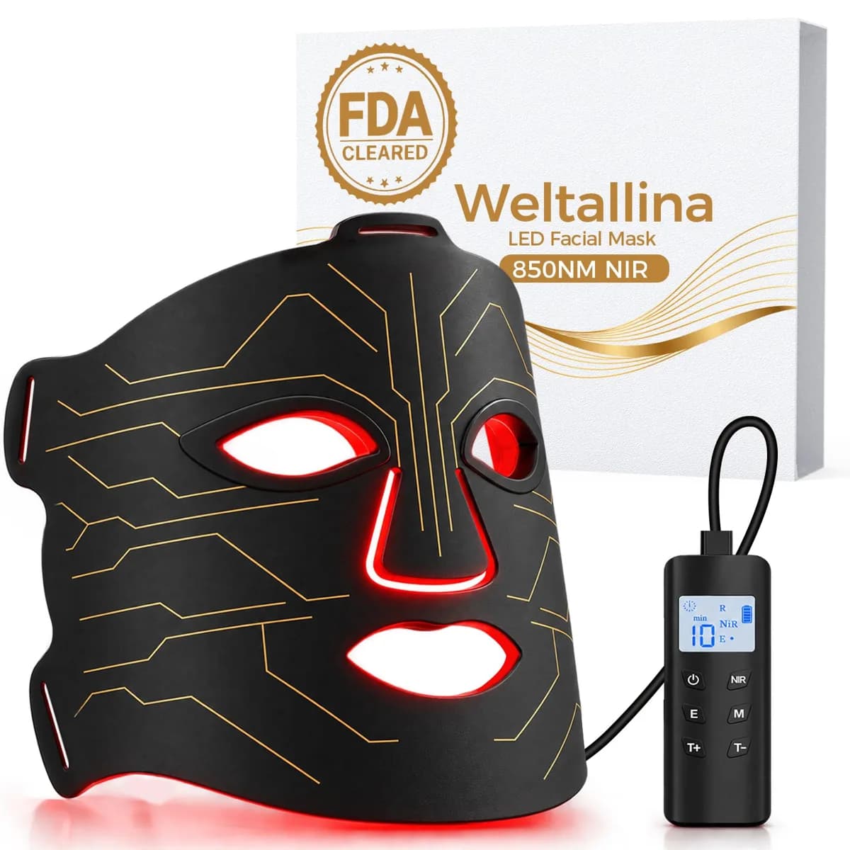 Weltallina máscara LED de luz roja con infrarrojo 850 nm